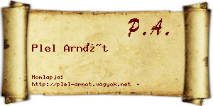 Plel Arnót névjegykártya